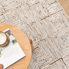Mila Geometric Squares Cream Brown Rug - MIL8: New Arrival.