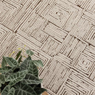 Mila Geometric Squares Cream Brown Rug - MIL8: New Arrival.