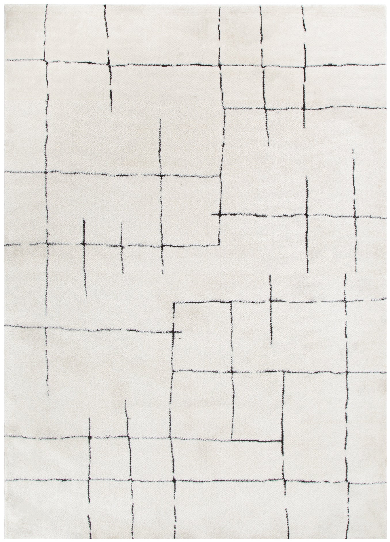 Mila Abstract Lines Black Cream Rug - MIL9: New Arrival - Black modern abstract rug from Vogue Rugs Australia