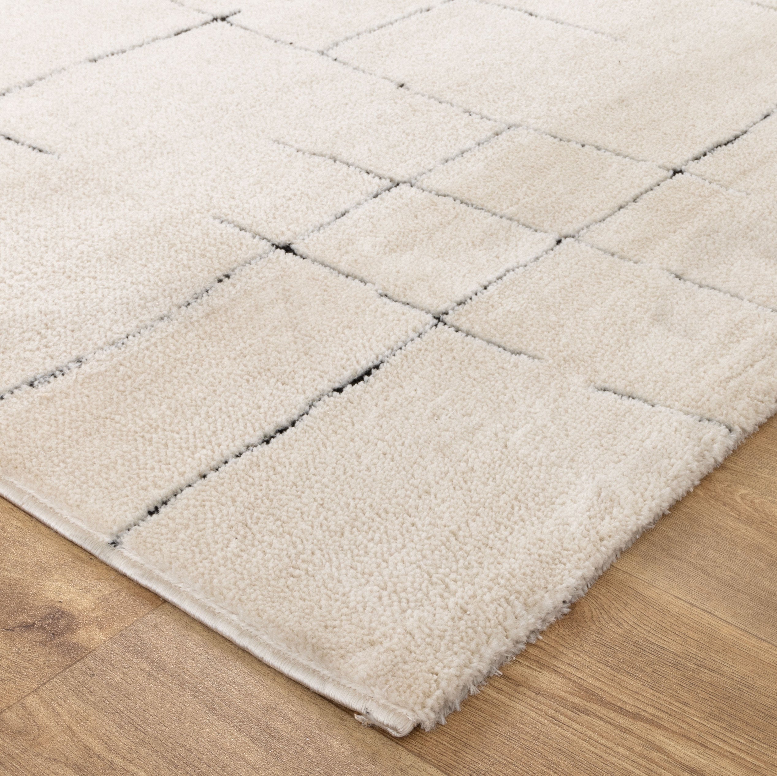Mila Abstract Lines Black Cream Rug - MIL9: New Arrival.