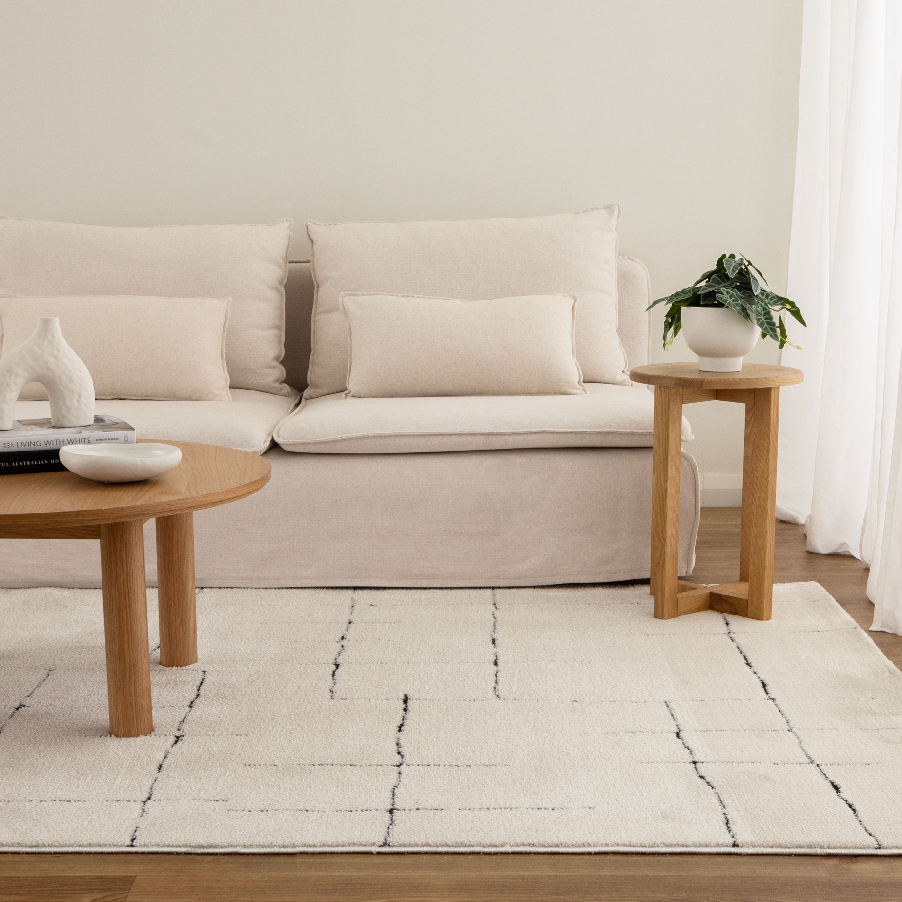 Mila Abstract Lines Black Cream Rug - MIL9: New Arrival.