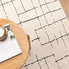 Mila Abstract Lines Black Cream Rug - MIL9: New Arrival.