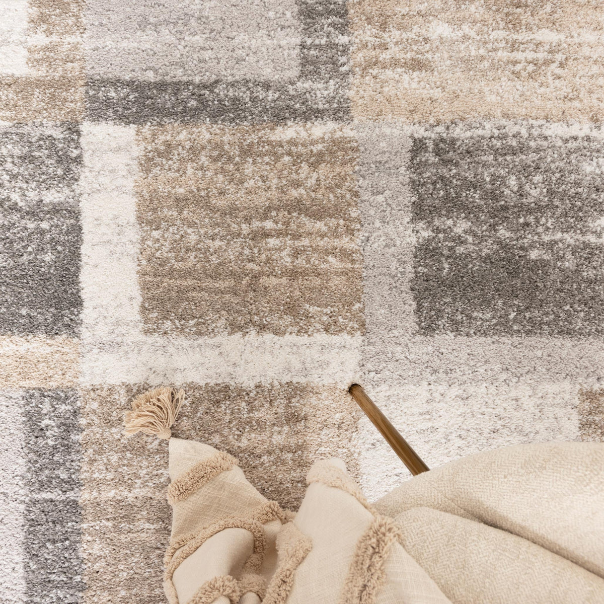 Nola Squares Neutral Rug - N001 - area rug rug from Vogue Rugs Australia