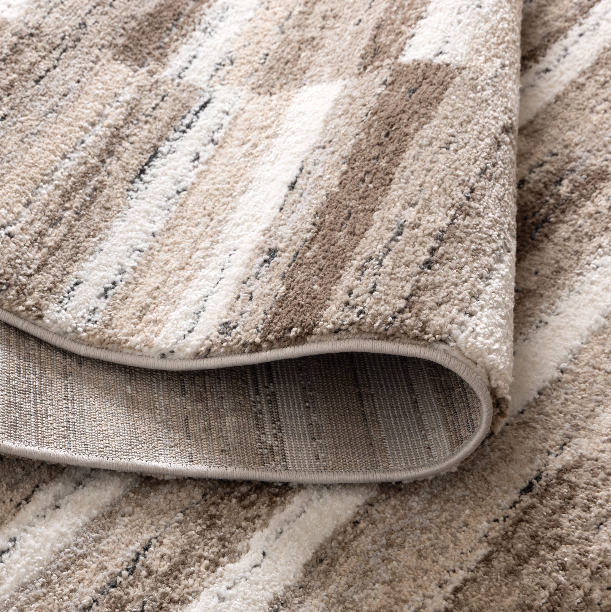 Nola Shapes Beige Brown Rug - N002.