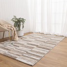 Nola Shapes Beige Brown Rug - N002.