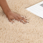 Lyla Machine Washable Shaggy Natural Rug.