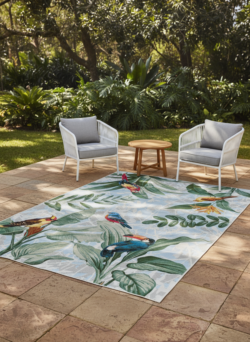 Paradise Birds - Multi Colour indoor/outdoor rug from Vogue Rugs Australia