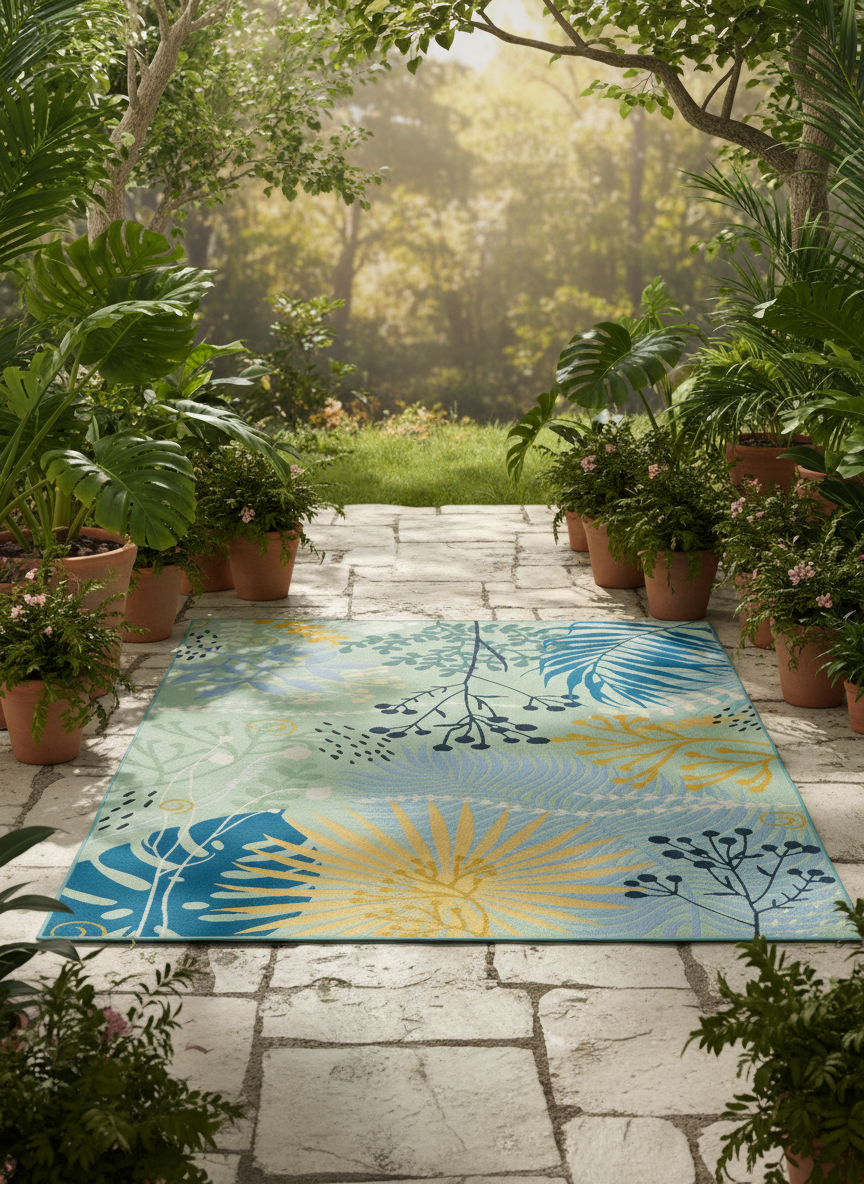 Paradise Deep Blue - Blue indoor/outdoor rug from Vogue Rugs Australia