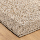 Eco Weave Plain Border Cream Beige Jute and Wool Rug.
