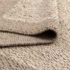 Eco Weave Plain Border Cream Beige Jute and Wool Rug.