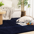 Lune Shaggy Navy Rug.