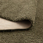 Lune Shaggy Olive Green Rug.