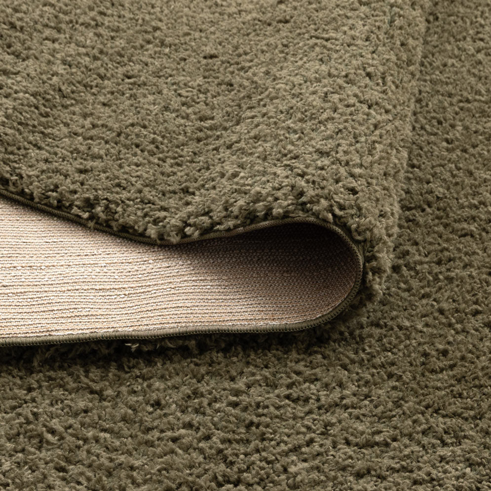 Lune Shaggy Olive Green Rug.
