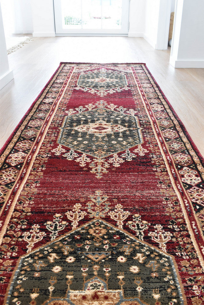 Riviera 45 Red - Red traditional rug from Vogue Rugs Australia