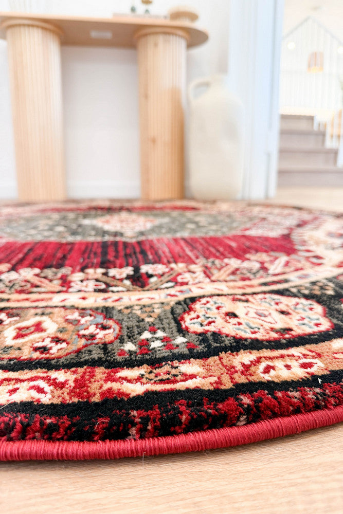 Riviera 45 Red - Red traditional rug from Vogue Rugs Australia