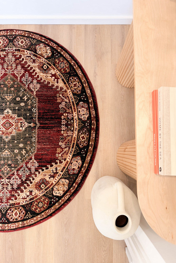 Riviera 45 Red - Red traditional rug from Vogue Rugs Australia