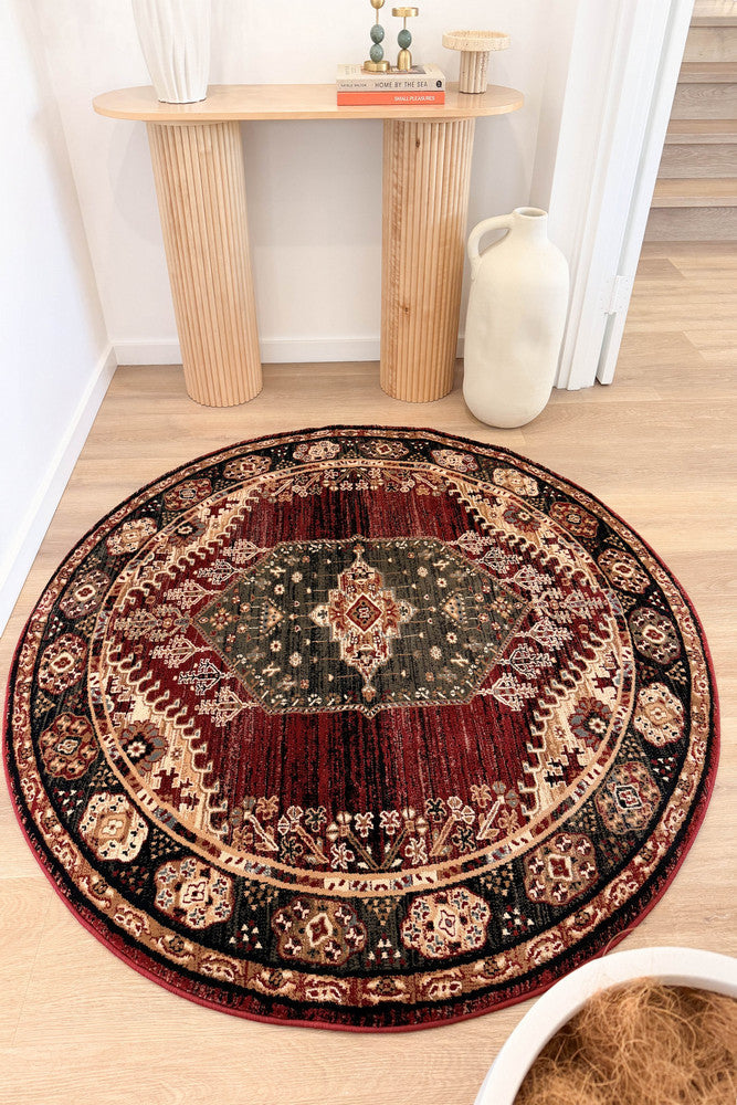 Riviera 45 Red - Red traditional rug from Vogue Rugs Australia