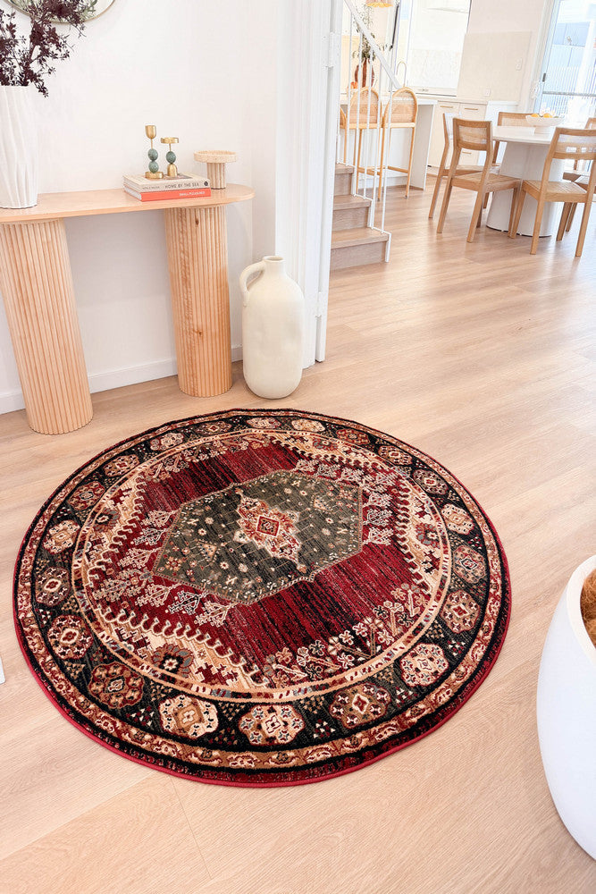 Riviera 45 Red - Red traditional rug from Vogue Rugs Australia