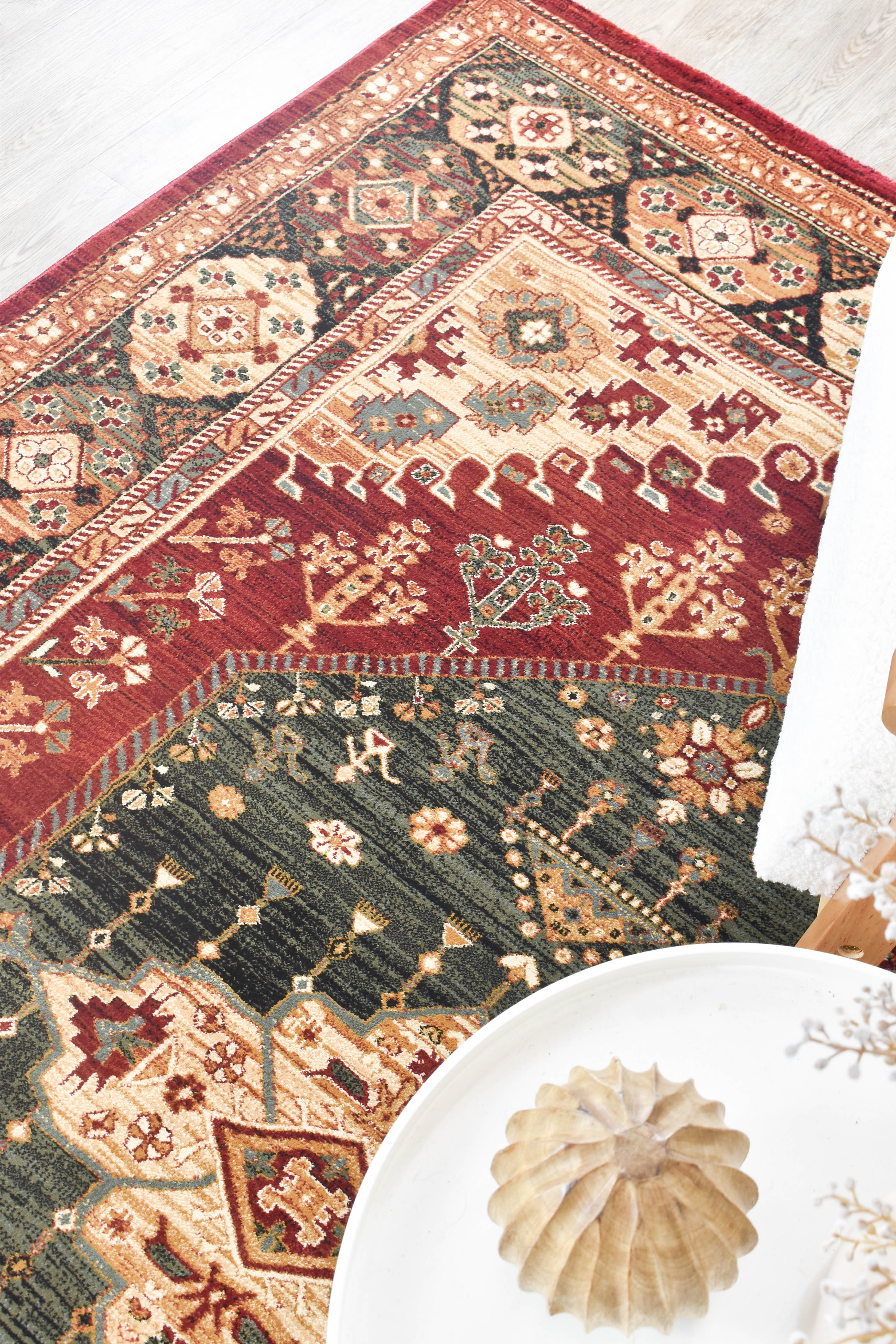 Riviera 45 Red - Red traditional rug from Vogue Rugs Australia