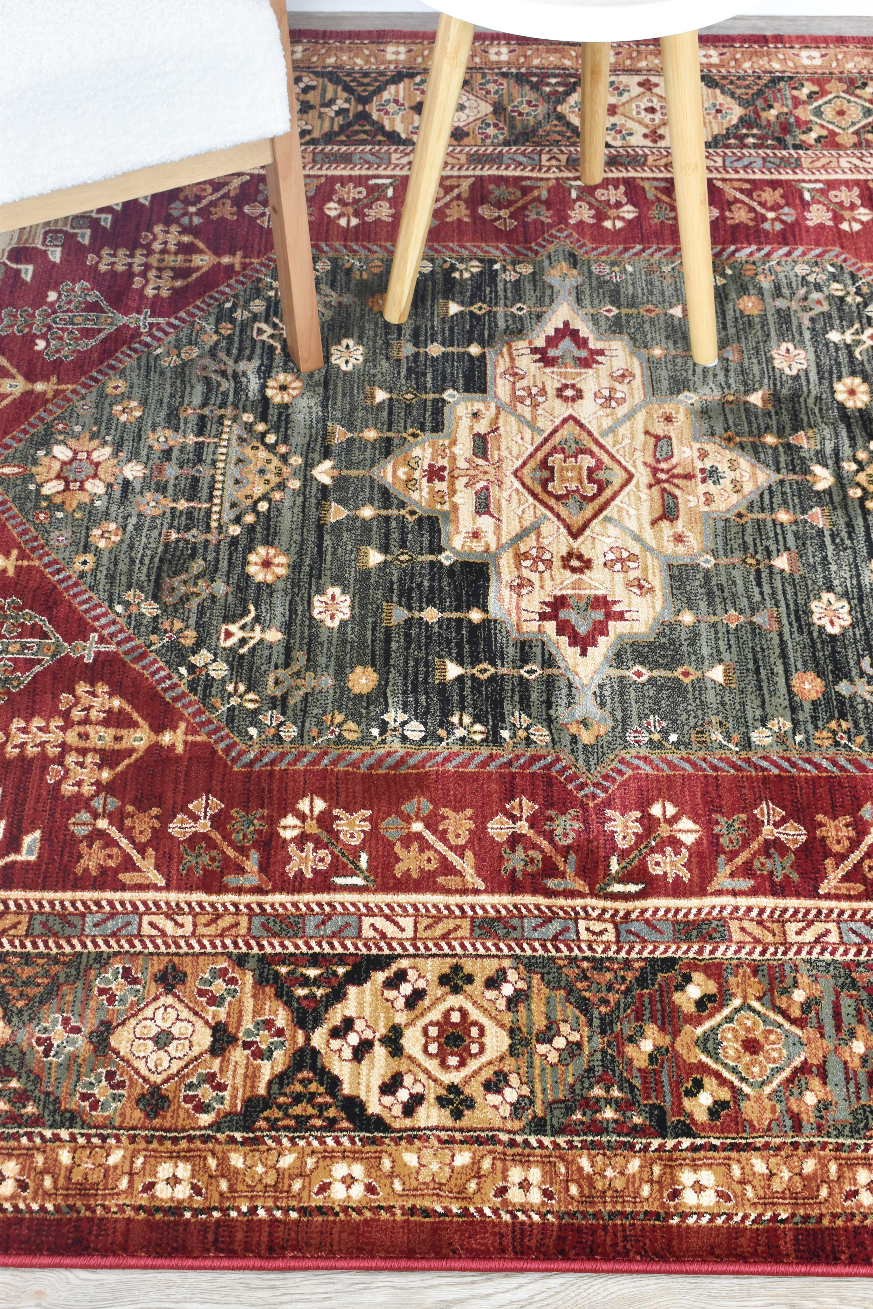 Riviera 45 Red - Red traditional rug from Vogue Rugs Australia