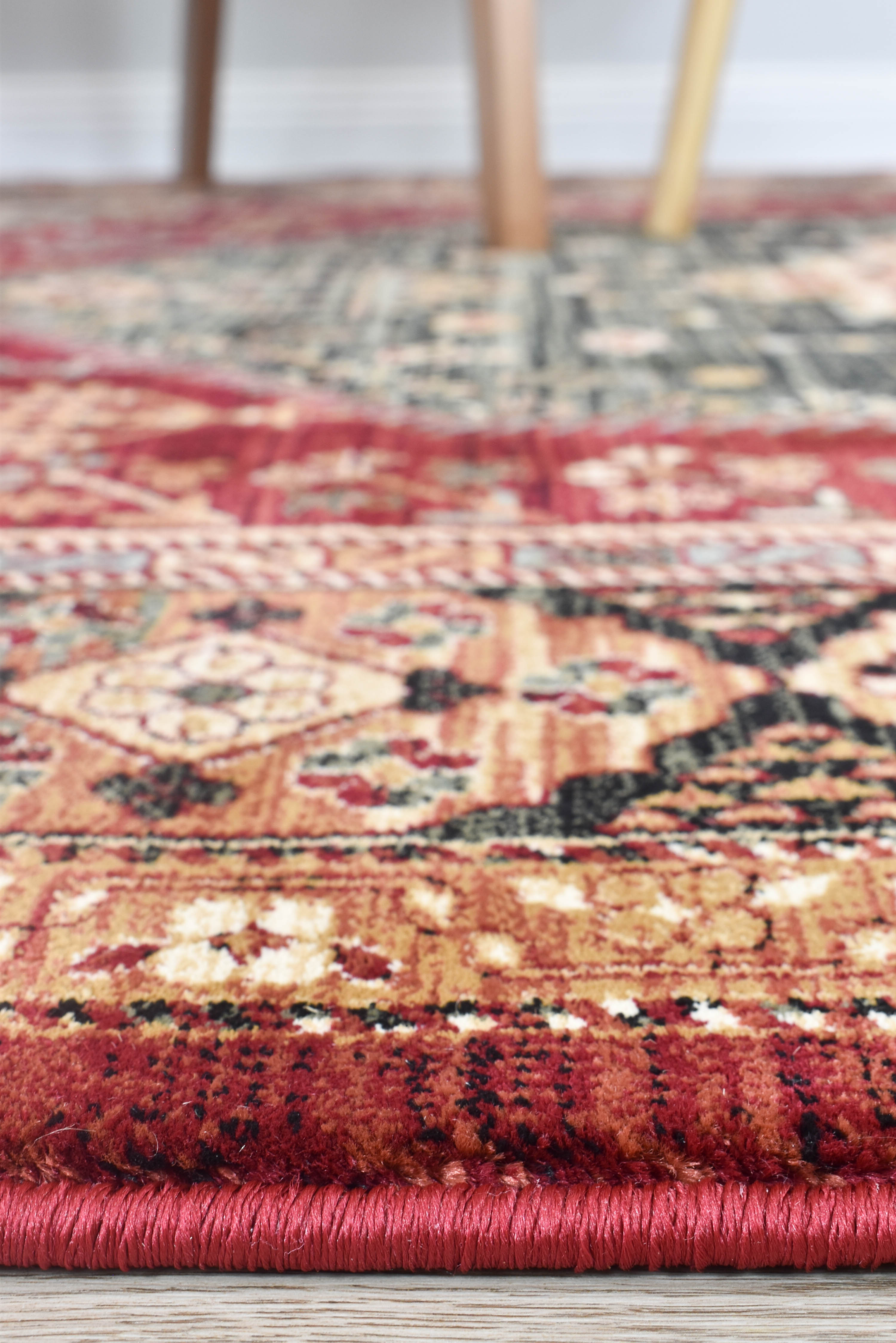 Riviera 45 Red - Red traditional rug from Vogue Rugs Australia
