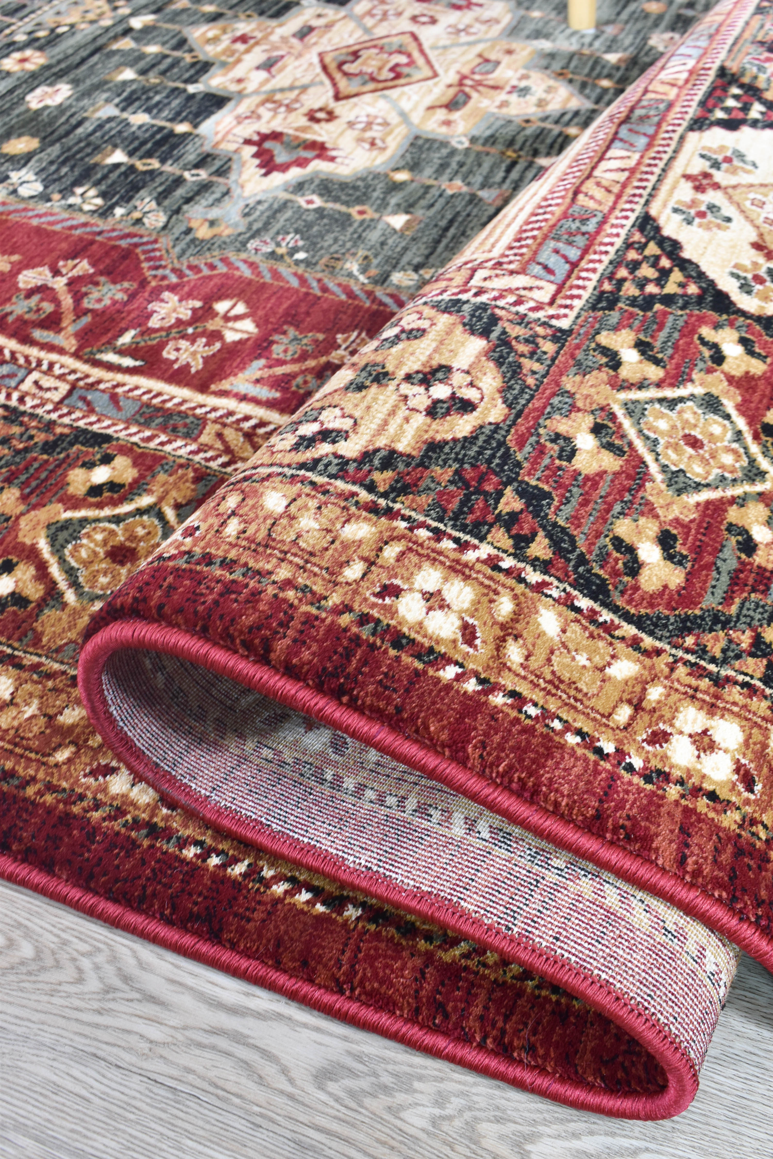 Riviera 45 Red - Red traditional rug from Vogue Rugs Australia