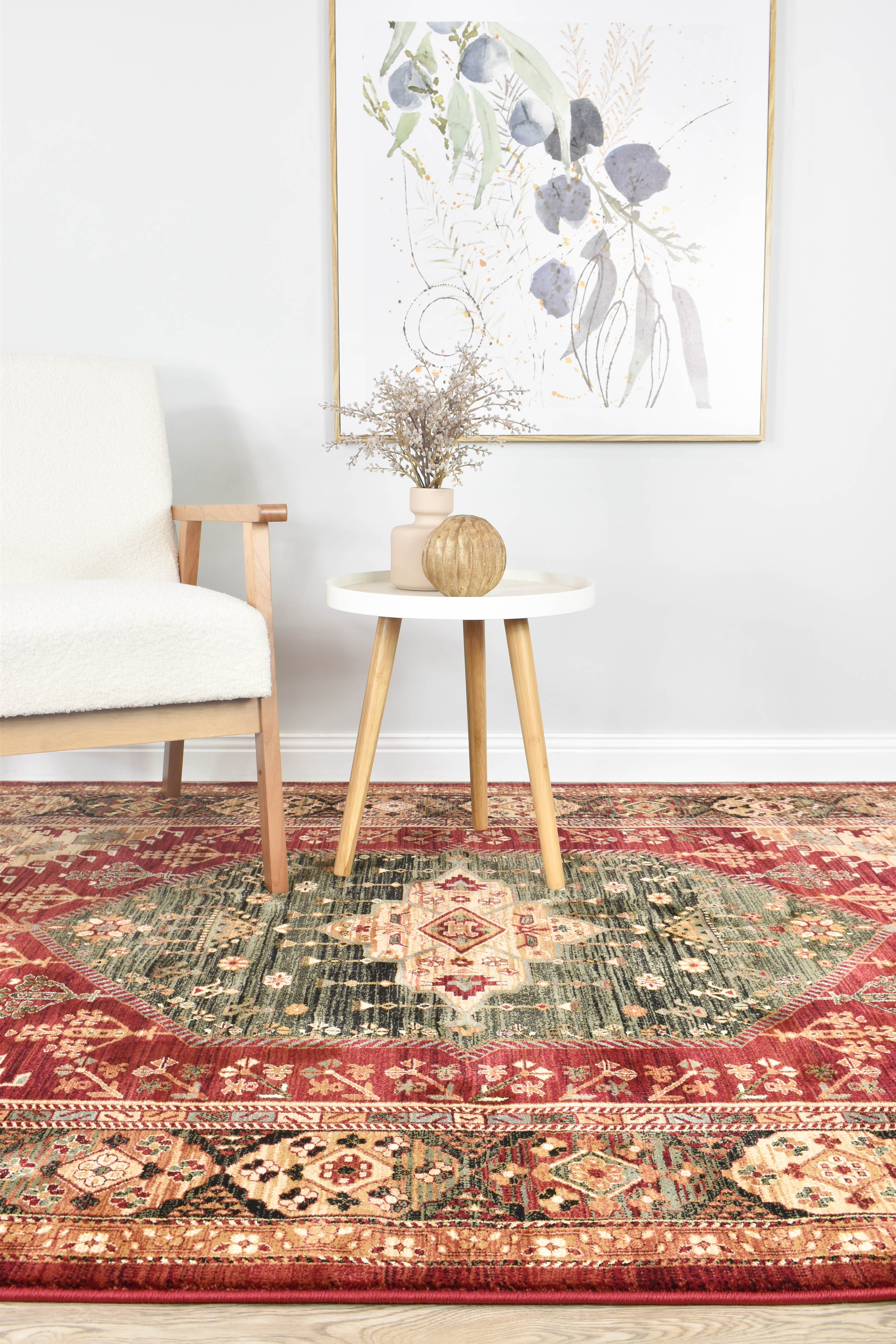 Riviera 45 Red - Red traditional rug from Vogue Rugs Australia