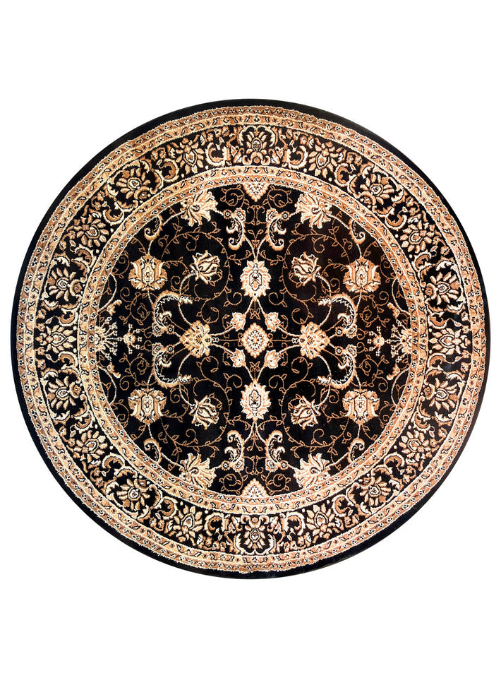 Riviera 84 Black - Black traditional rug from Vogue Rugs Australia