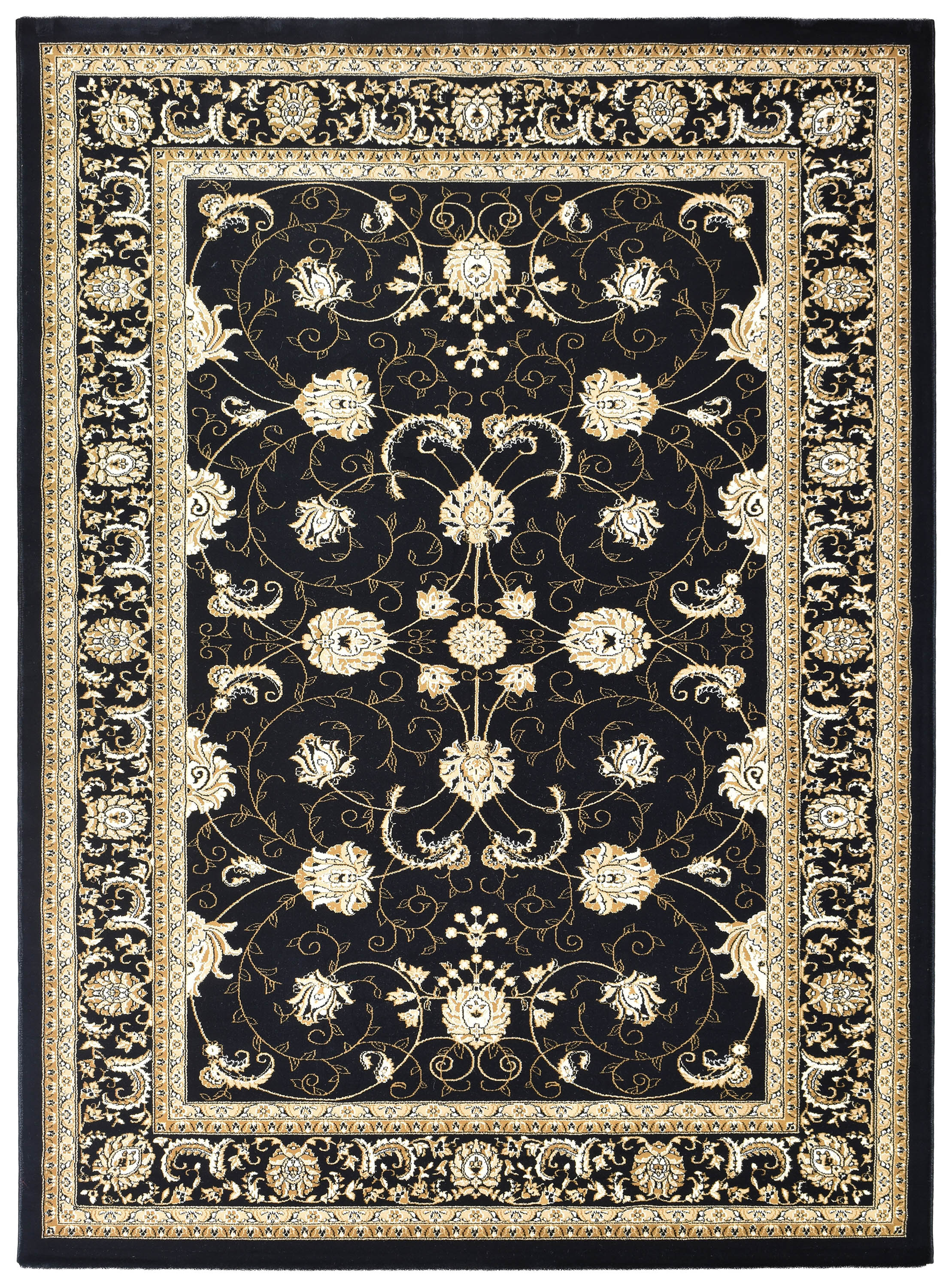 Riviera 84 Black - Black traditional rug from Vogue Rugs Australia