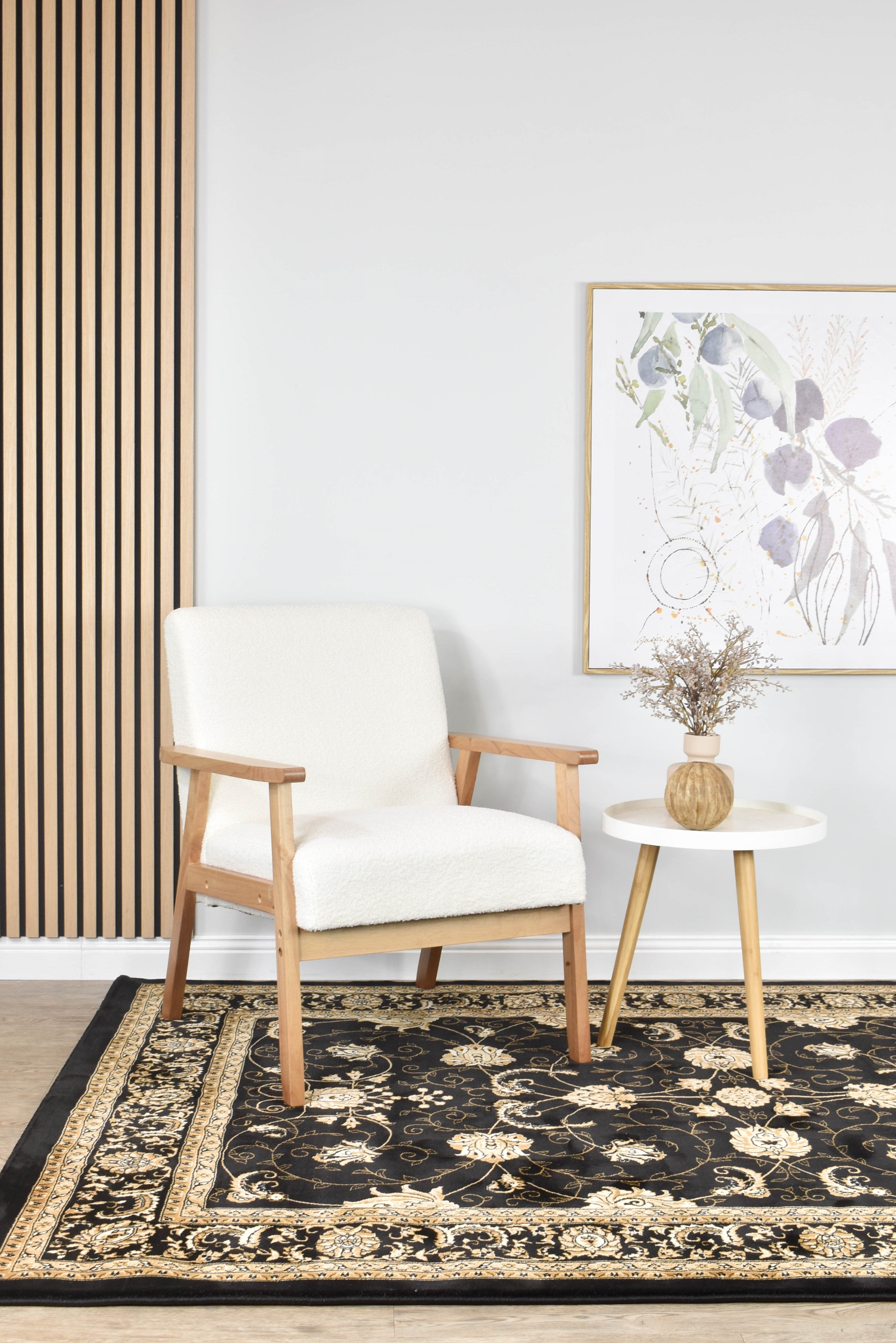 Riviera 84 Black - Black traditional rug from Vogue Rugs Australia