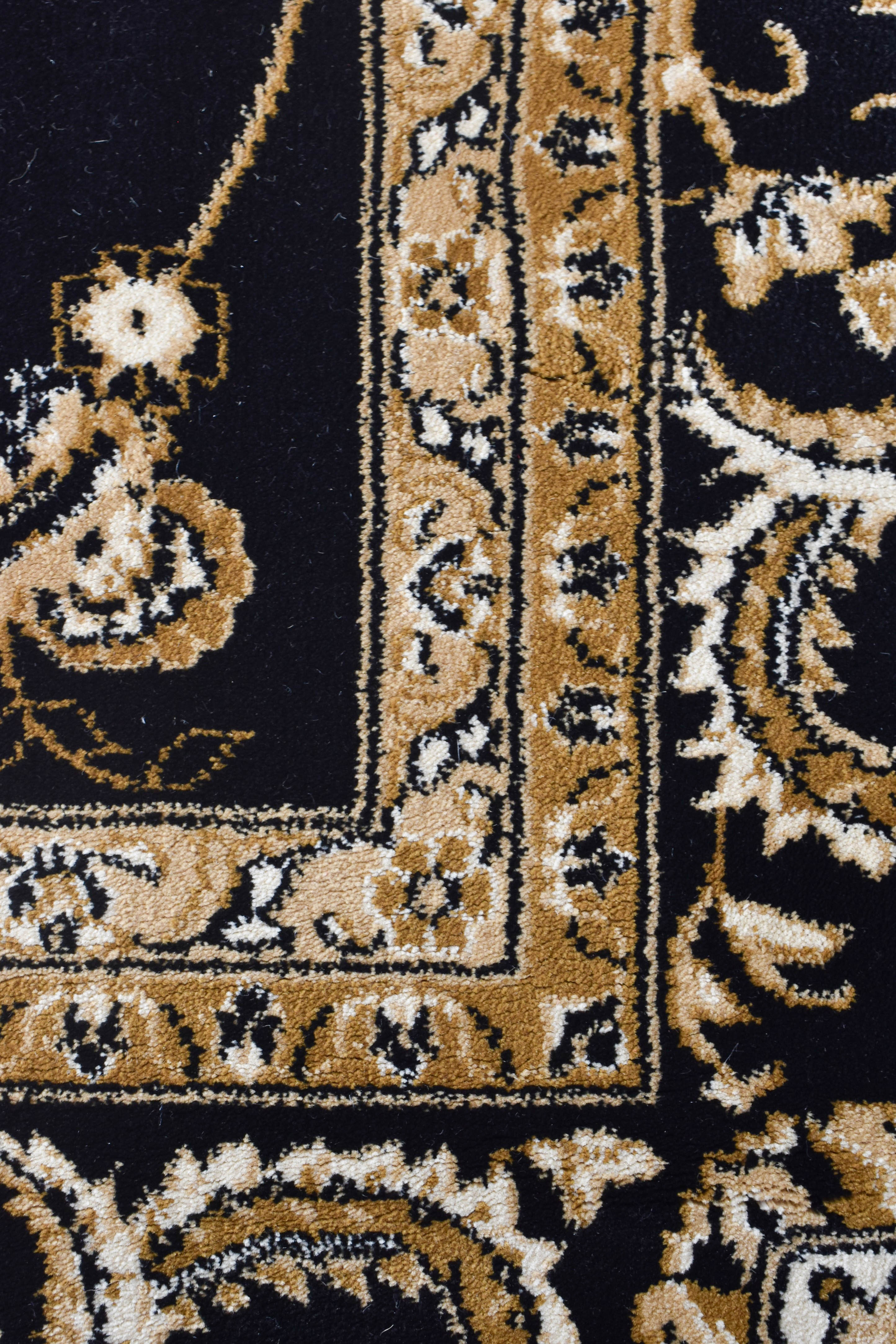 Riviera 84 Black - Black traditional rug from Vogue Rugs Australia