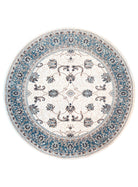 Riviera Traditional 84 Cream Blue Round Rug.