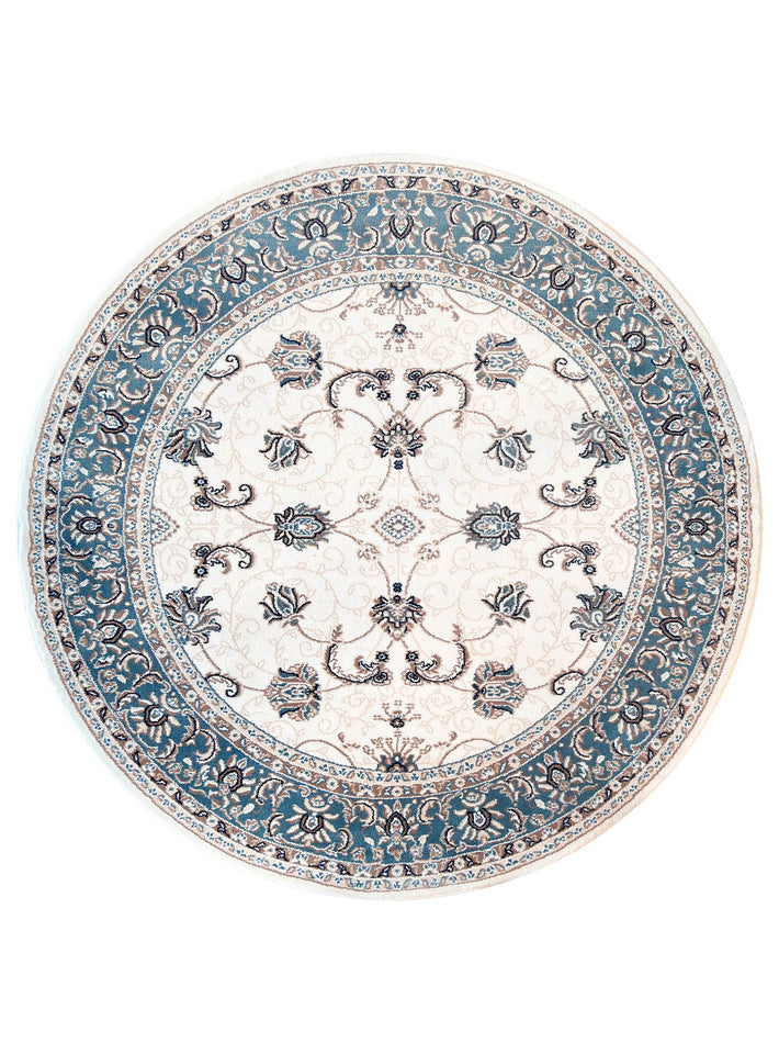 Riviera Traditional 84 Cream Blue - Blue traditional rug from Vogue Rugs Australia