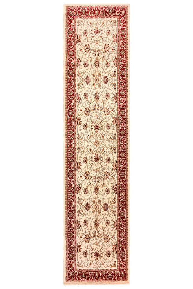 Riviera Traditional 84 Cream Runner - Cream traditional rug from Vogue Rugs Australia