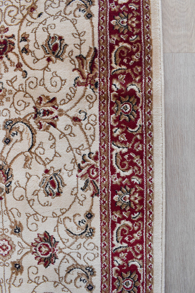 Riviera 84 Cream Red - Cream traditional rug from Vogue Rugs Australia