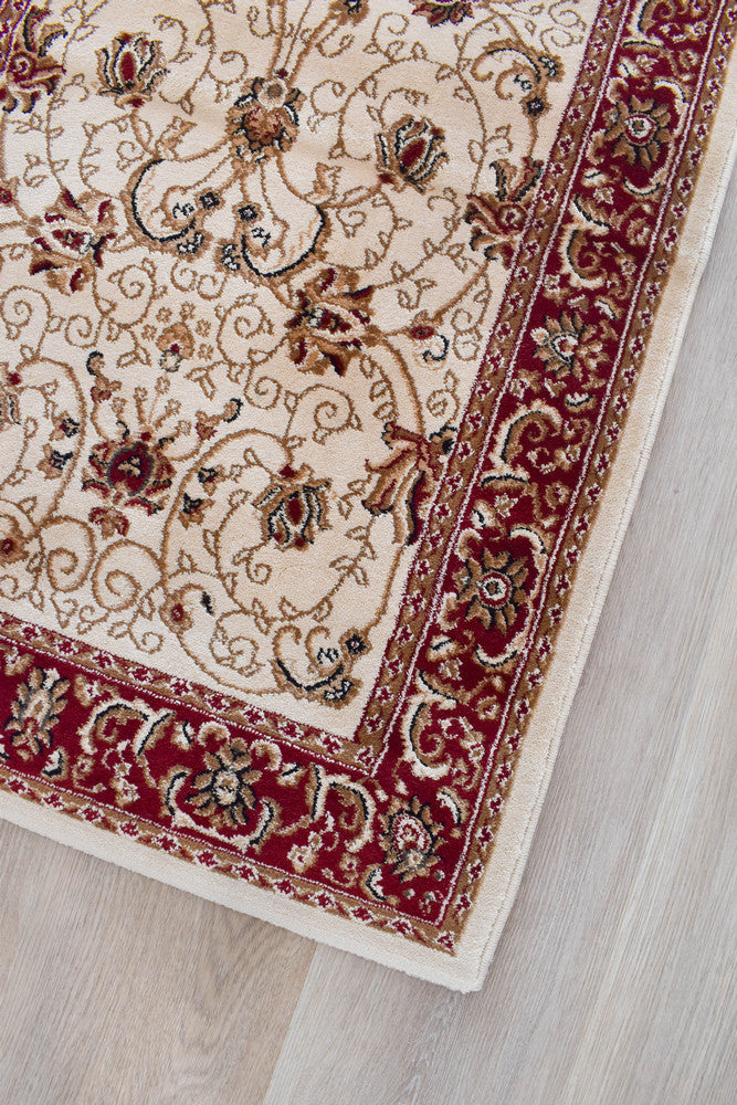 Riviera 84 Cream Red - Cream traditional rug from Vogue Rugs Australia