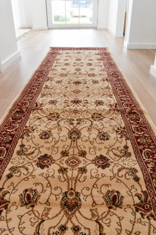 Riviera 84 Cream Red - Cream traditional rug from Vogue Rugs Australia