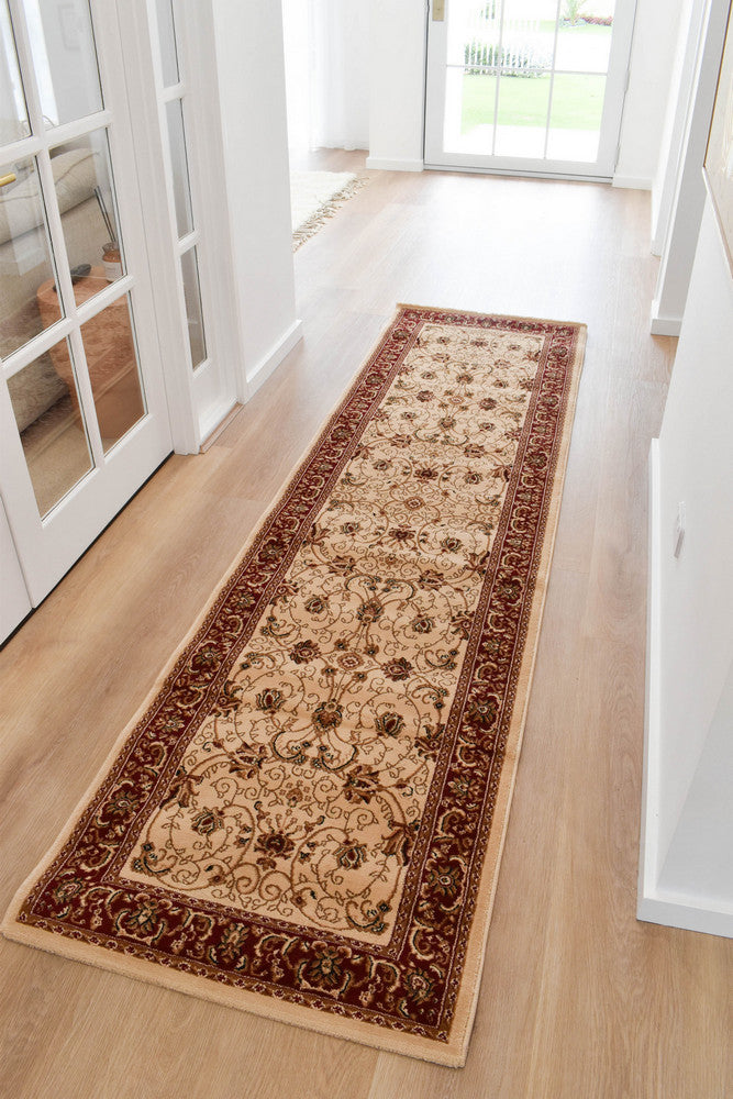 Riviera 84 Cream Red - Cream traditional rug from Vogue Rugs Australia
