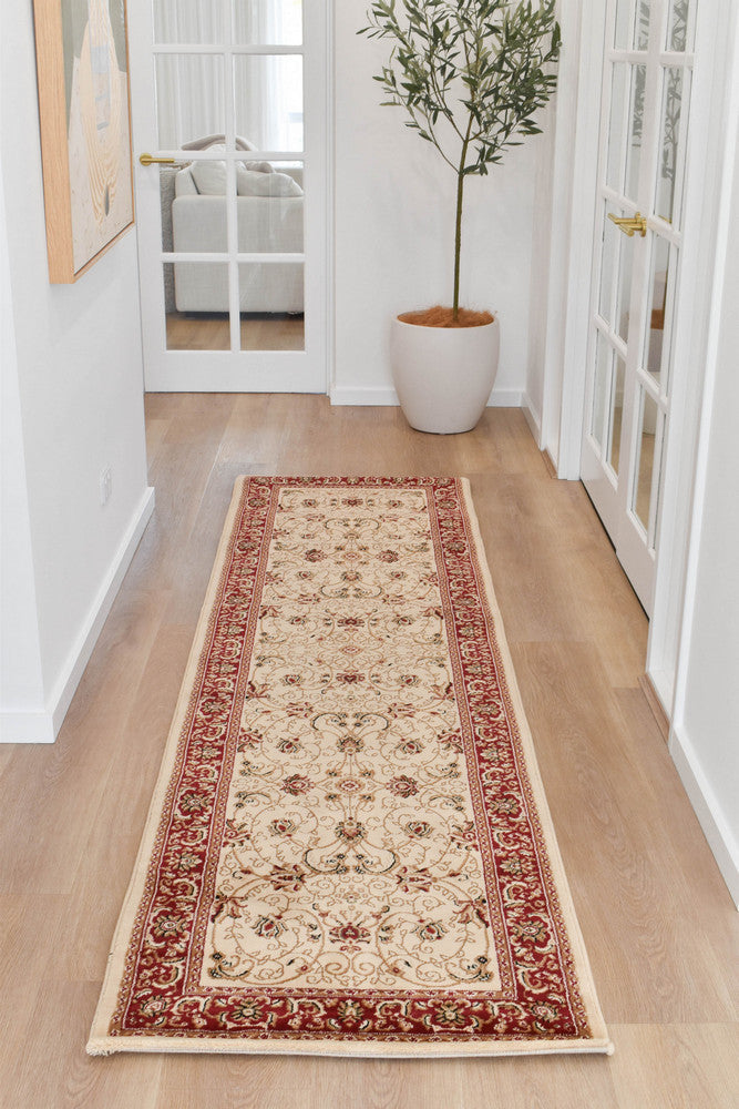Riviera 84 Cream Red - Cream traditional rug from Vogue Rugs Australia