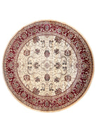 Riviera Traditional 84 Cream Red Round Rug.