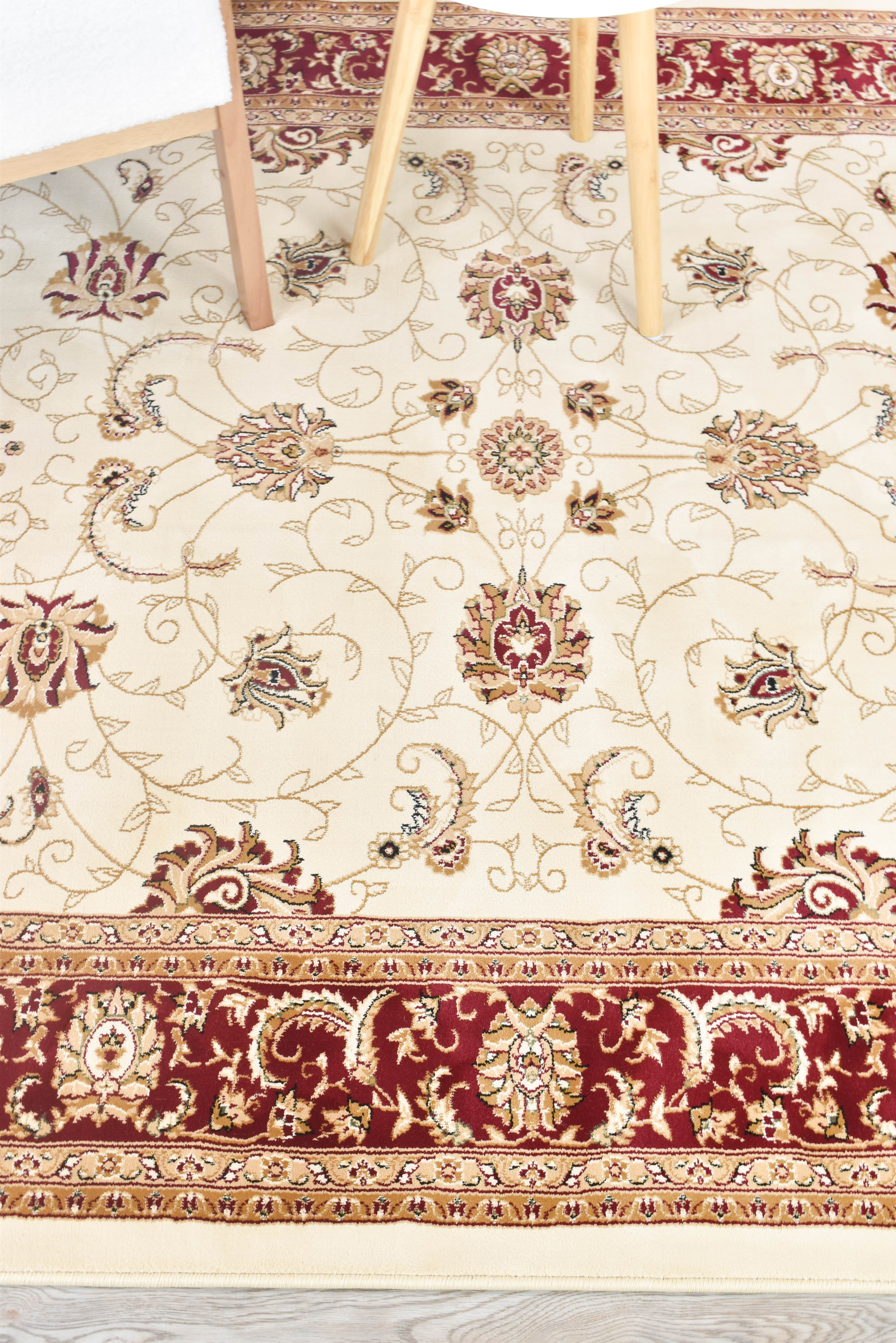 Riviera 84 Cream Red - Cream traditional rug from Vogue Rugs Australia