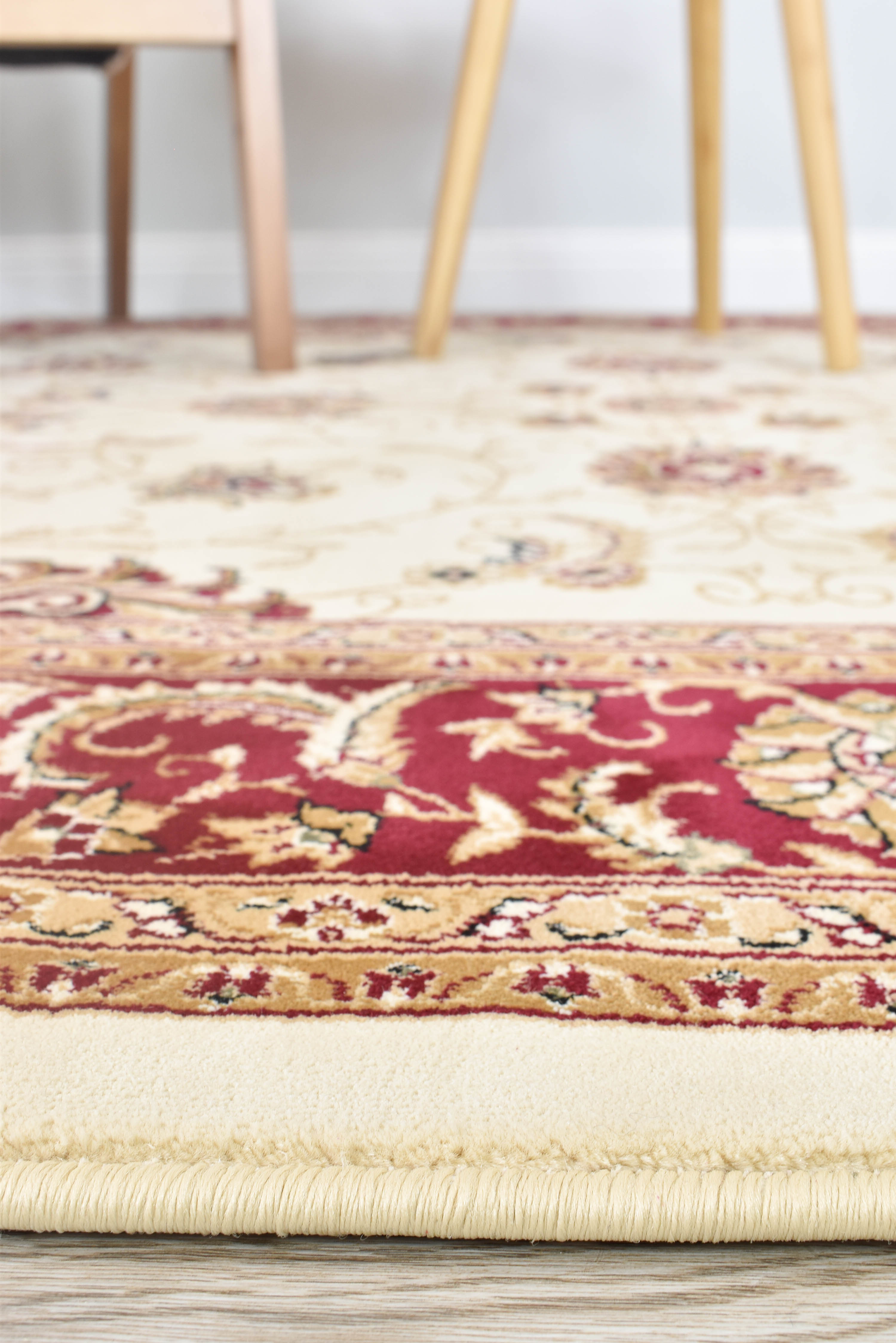 Riviera 84 Cream Red - Cream traditional rug from Vogue Rugs Australia