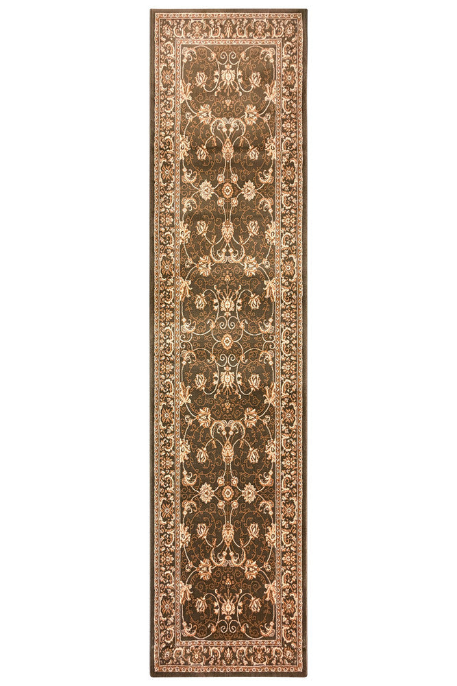Riviera 84 Green - Cream traditional rug from Vogue Rugs Australia
