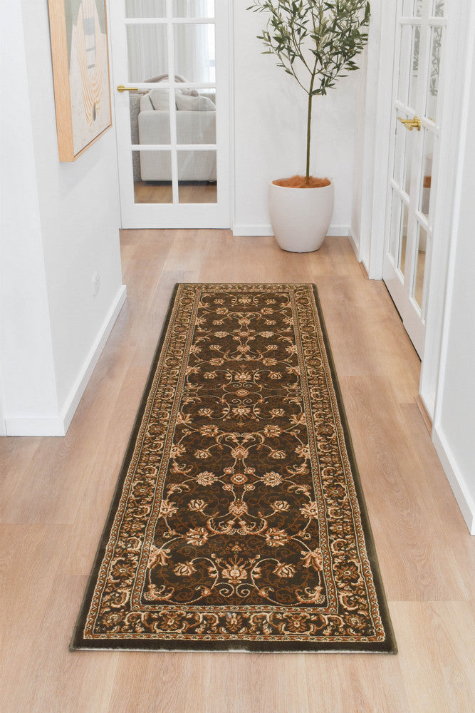 Riviera 84 Green - Cream traditional rug from Vogue Rugs Australia