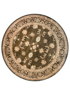 Riviera Traditional 84 Green Round Rug.