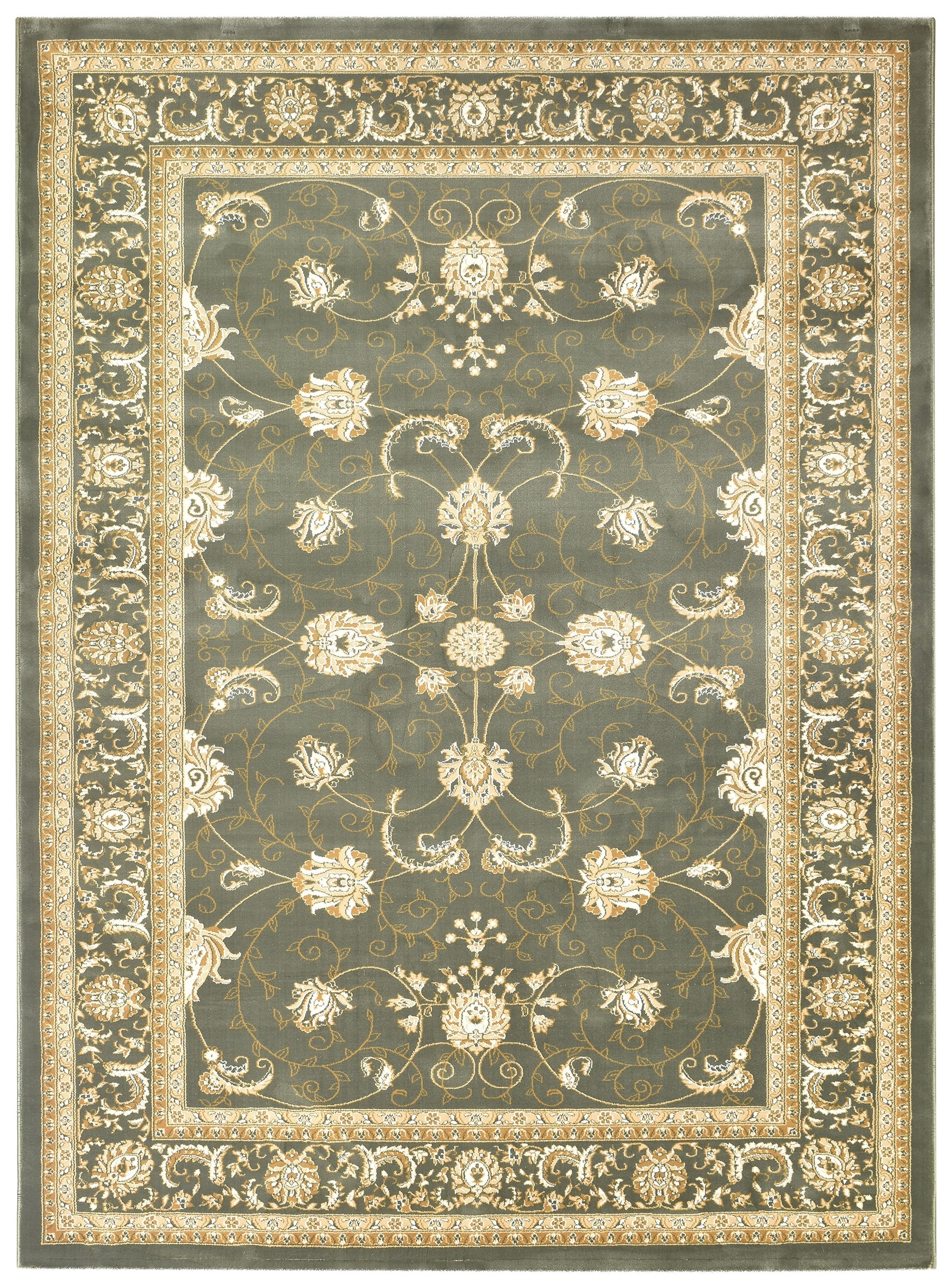 Riviera 84 Green - Cream traditional rug from Vogue Rugs Australia