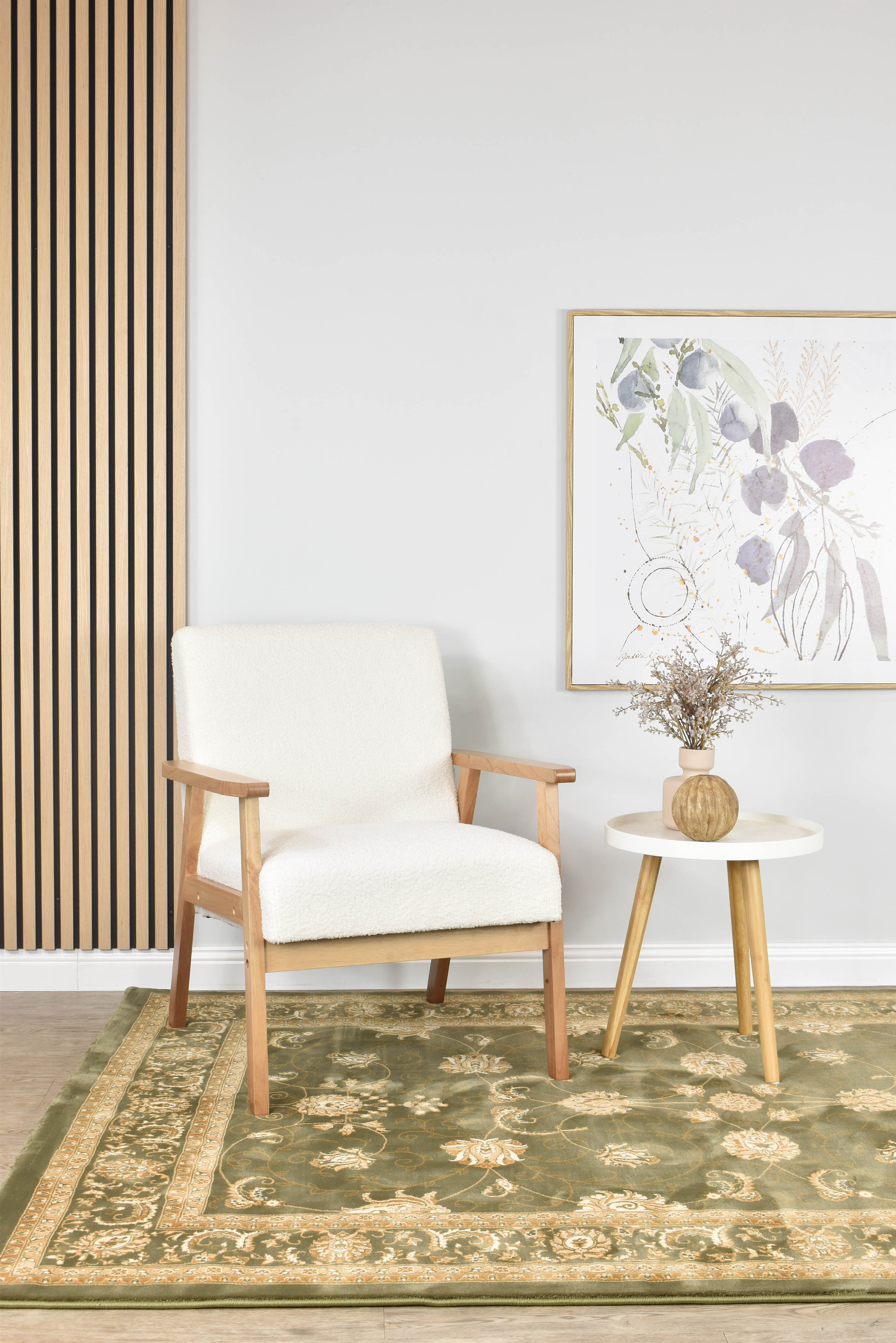 Riviera 84 Green - Cream traditional rug from Vogue Rugs Australia