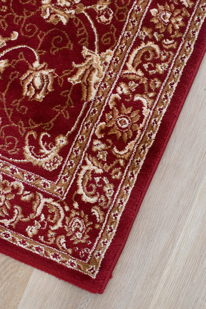 Riviera Traditional 84 Red Runner - Red traditional rug from Vogue Rugs Australia