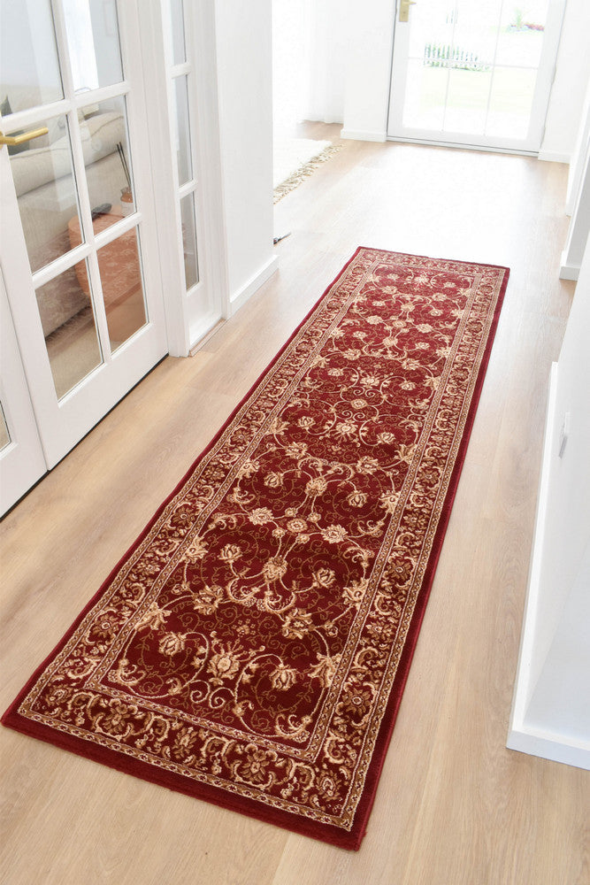 Riviera Traditional 84 Red Runner - Red traditional rug from Vogue Rugs Australia