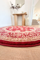 Riviera Traditional 84 Red Round Rug.